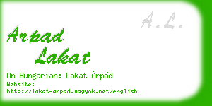 arpad lakat business card